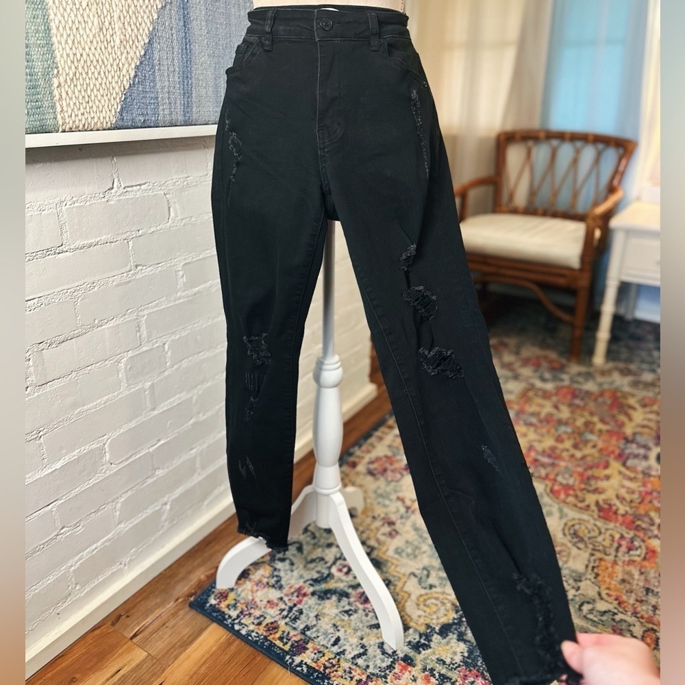 Kancan Black Distressed Skinny Jeans